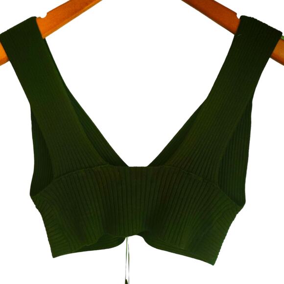 House of Harlow 1960 x Revolve NWT Classic Black Ribbed Bralette Crop Top - Picture 2 of 6